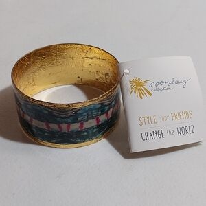Noonday Collection Wearable Art Abstract Paint Wide Bangle Bracelet